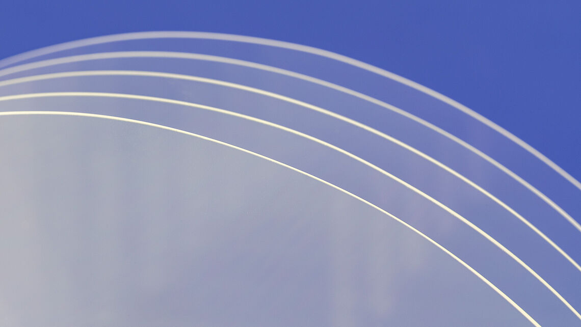 clear glass wafer and the blue background 