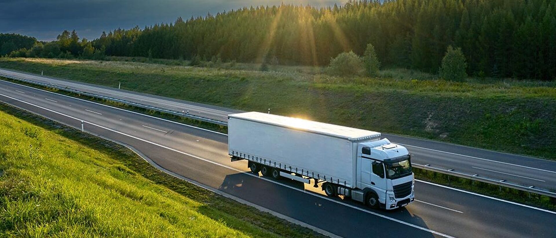 Truck driving on the highway