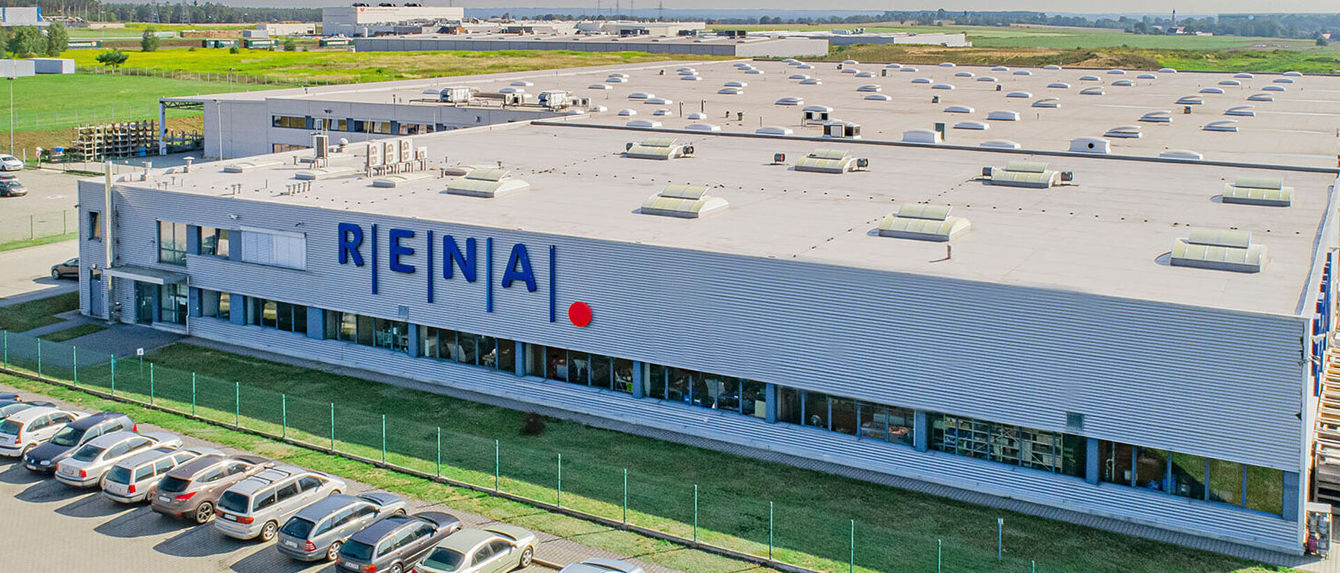 Aerial view of RENA Polska based in Wykroty, located in a special economic zone near to the German border with a production area approx. 15,000 m² 