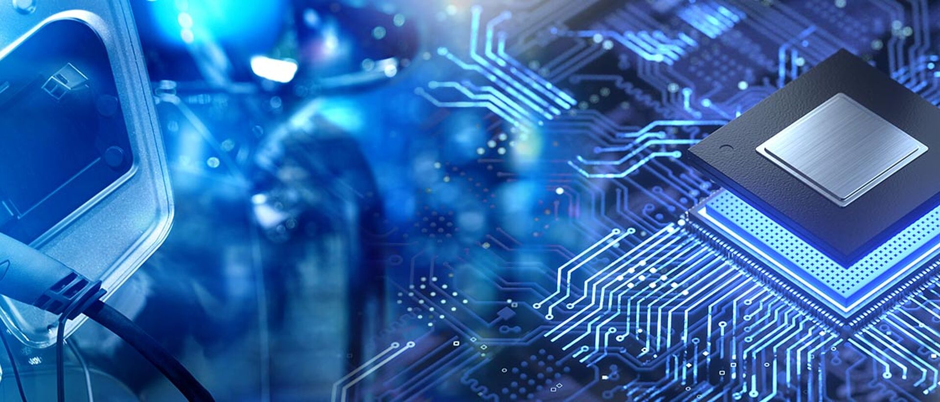 electric vehicle chaging port and a computer chip